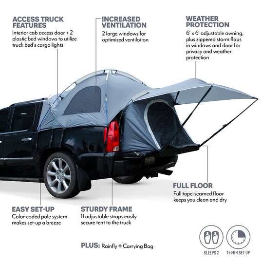 Napier Outdoors Chevrolet Avalanche Truck Tent, Access Truck Features, Increased Ventilation, Weather Protection, Easy Set Up, Sturdy Frame, Full Floor