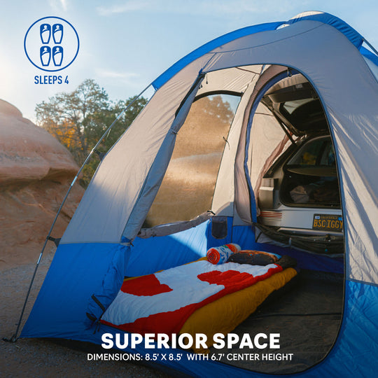 napier outdoors sportz dome to go cuv tent model 86000 blue and grey, superior space