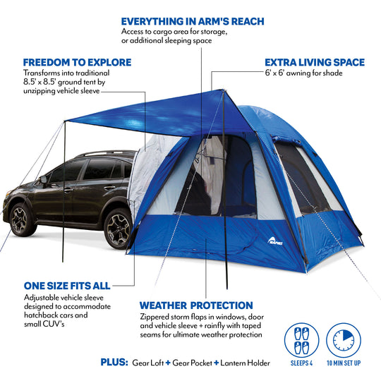 Napier Outdoors Sportz Dome to Go SUV Tent model 86000 blue and grey