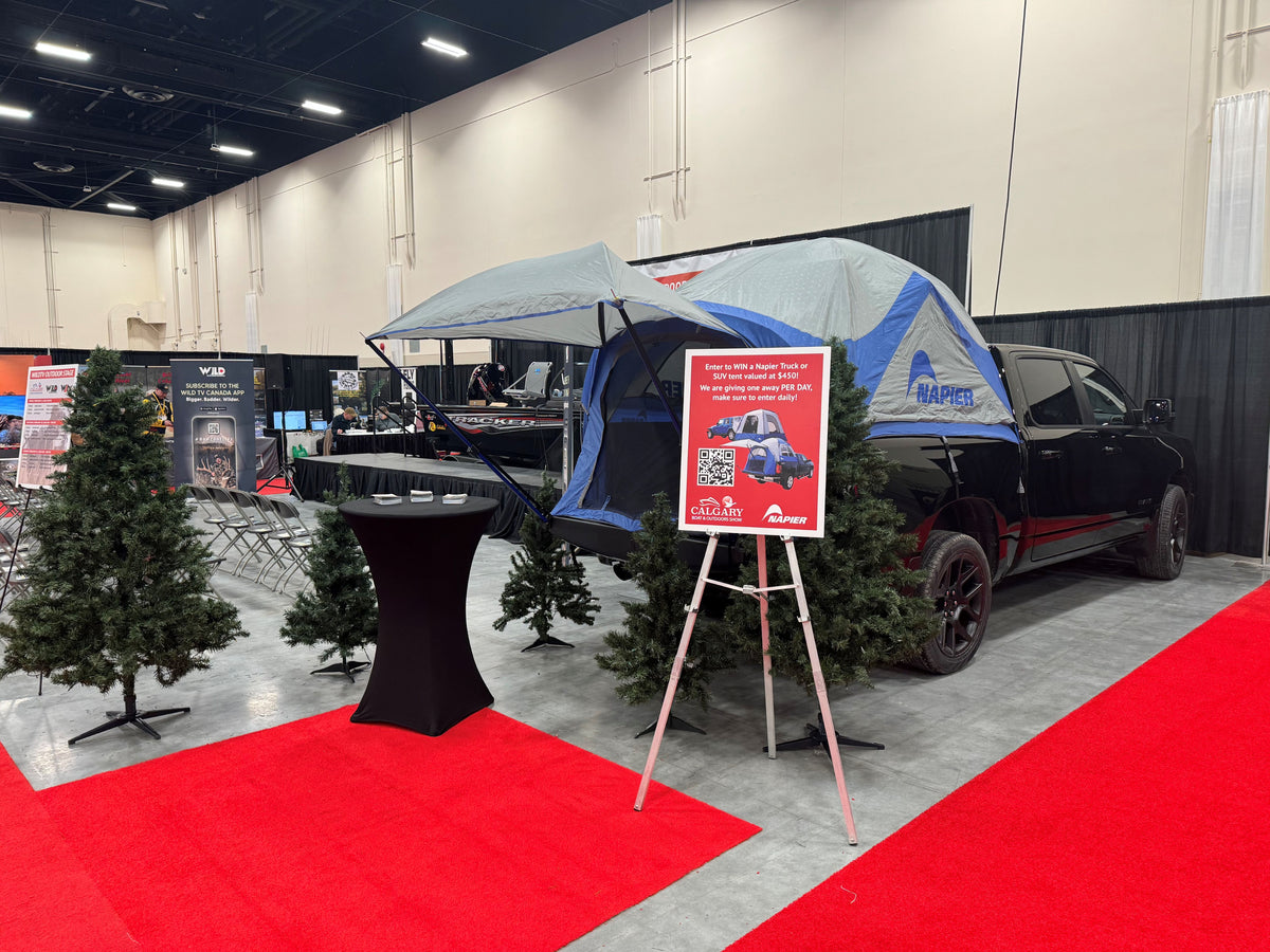 Napier truck tent on truck with contest stand