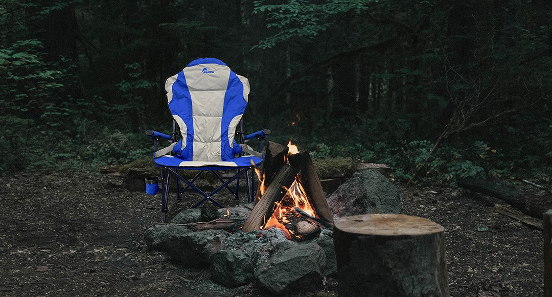 Napier heavy duty camping chair around a fire