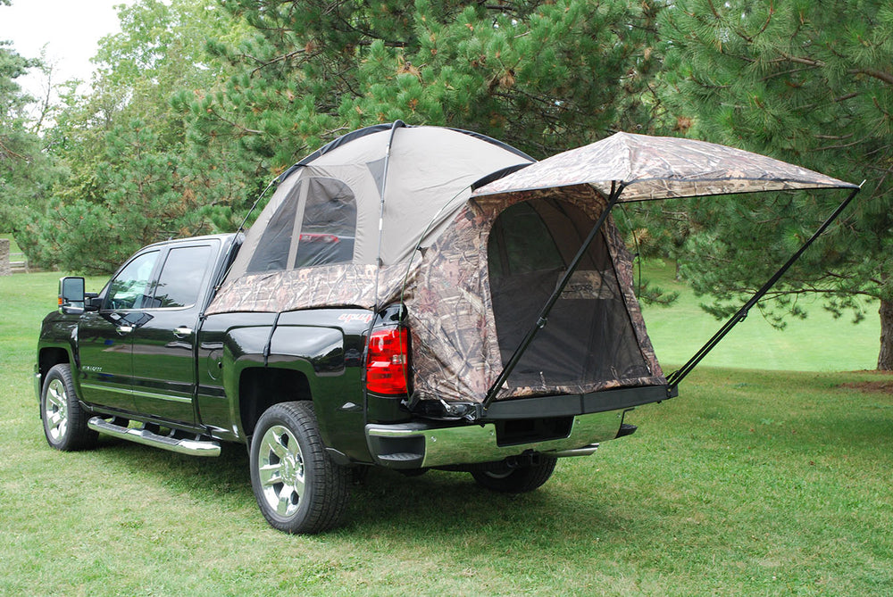 Napier outdoors camo truck tent with awning camping set up