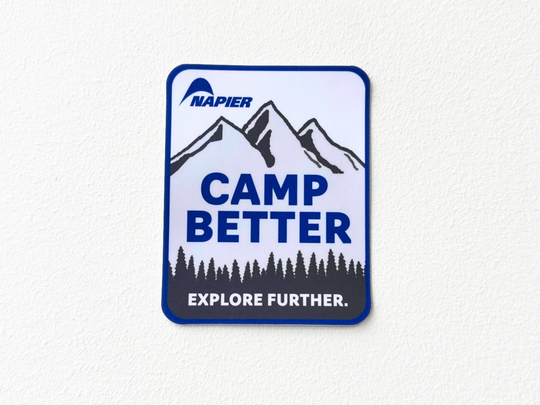 Napier Outdoors Sticker Camp Better Explore Further